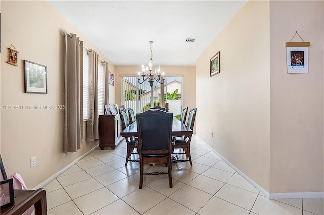 15683 NW 12th Rd, Pembroke Pines, FL 33028 - dining room with a chandelier, baseboards, and light tile patterned floors