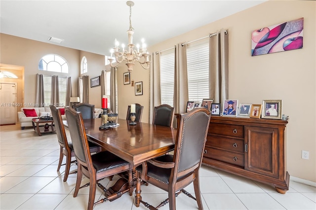 15683 NW 12th Rd, Pembroke Pines, FL 33028 - dining area featuring a chandelier and light tile patterned floors