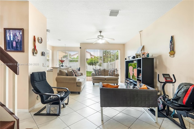 15683 NW 12th Rd, Pembroke Pines, FL 33028 - living area with a ceiling fan and light tile patterned floors