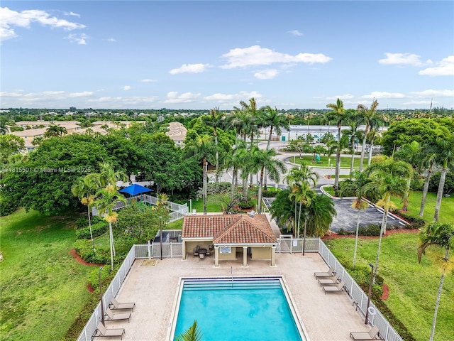 15683 NW 12th Rd, Pembroke Pines, FL 33028 - view of swimming pool featuring a patio area and view of scattered trees