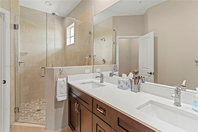 3063 NW 126th Ave, Sunrise, FL 33323 - bathroom featuring double vanity and a shower stall
