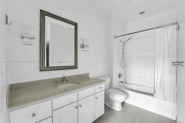 2001 Biscayne Blvd Unit 2305, Miami, FL 33137 - full bath with vanity, shower / bathtub combination with curtain, toilet, and tile patterned flooring