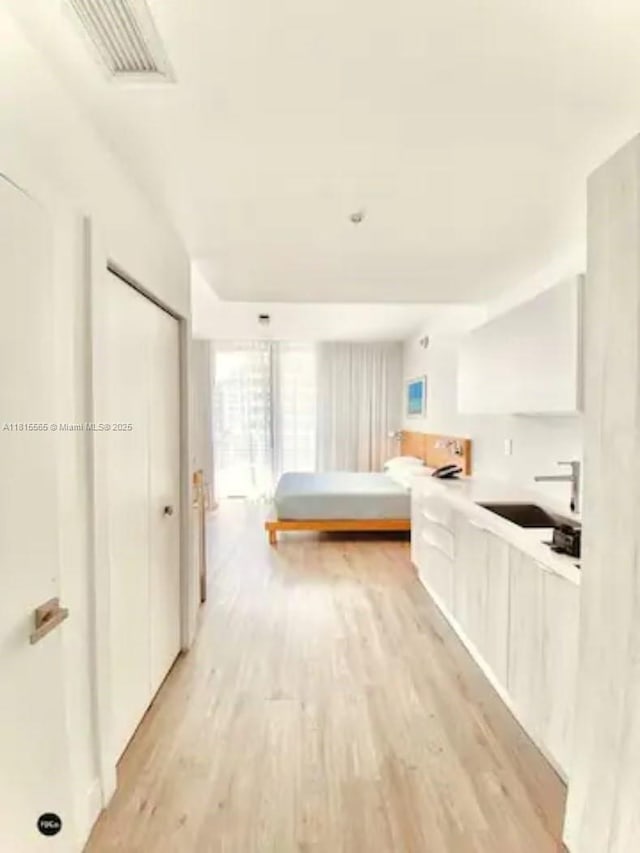 6080 Collins Ave Unit Ph09, Miami Beach, FL 33140 - bedroom featuring light wood finished floors, a sink, and a closet