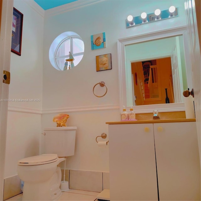 7486 SW 162nd Ct, Miami, FL 33193 - half bath featuring toilet, crown molding, and vanity