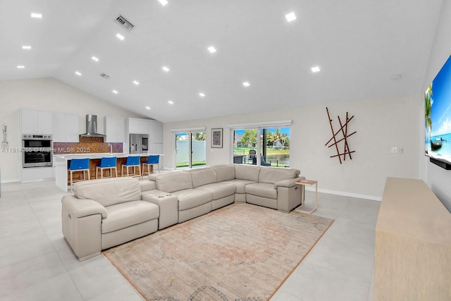 1240 NW 161st Ave, Pembroke Pines, FL 33028 - living room featuring high vaulted ceiling