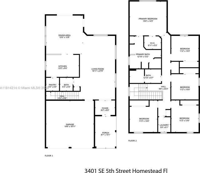 3401 SE 5th St, Homestead, FL 33033 - home floor plan