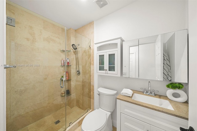 615 Santander Ave Unit C, Coral Gables, FL 33134 - bathroom featuring toilet, a shower stall, and vanity