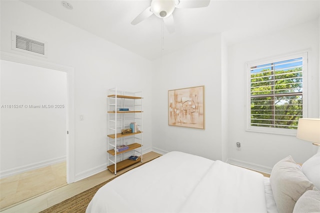 615 Santander Ave Unit C, Coral Gables, FL 33134 - bedroom with baseboards and ceiling fan