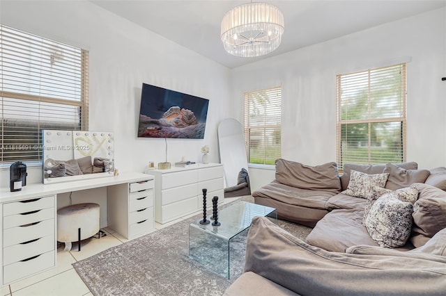 15104 SW 176th St, Miami, FL 33187 - living area featuring a chandelier and light tile patterned floors