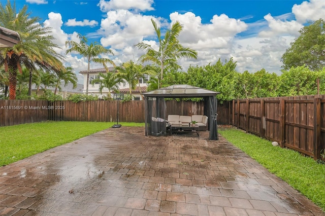 15104 SW 176th St, Miami, FL 33187 - view of patio / terrace featuring a gazebo and outdoor lounge area