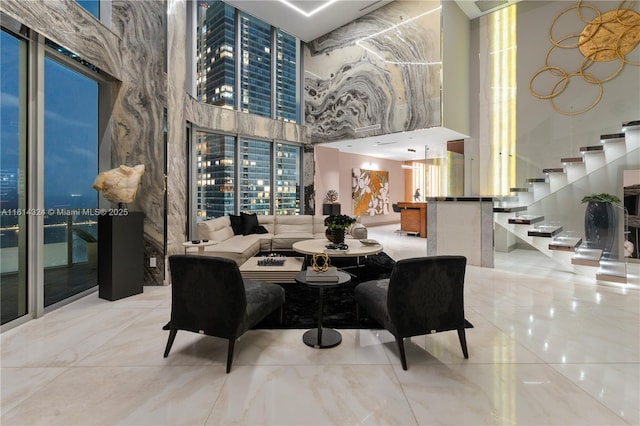1300 Brickell Bay Dr Unit 4400, Miami, FL 33131 - lobby with a high ceiling and stairs