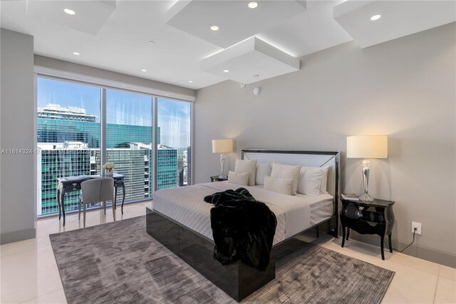 1300 Brickell Bay Dr Unit 4400, Miami, FL 33131 - tiled bedroom with recessed lighting