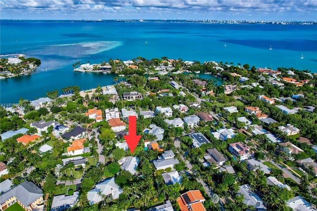 345 Harbor Ln, Key Biscayne, FL 33149 - aerial view of property and surrounding area with a large body of water and nearby suburban area