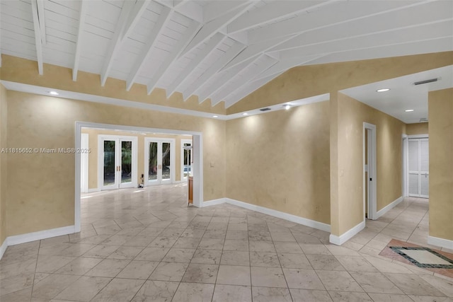 345 Harbor Ln, Key Biscayne, FL 33149 - empty room featuring french doors and baseboards