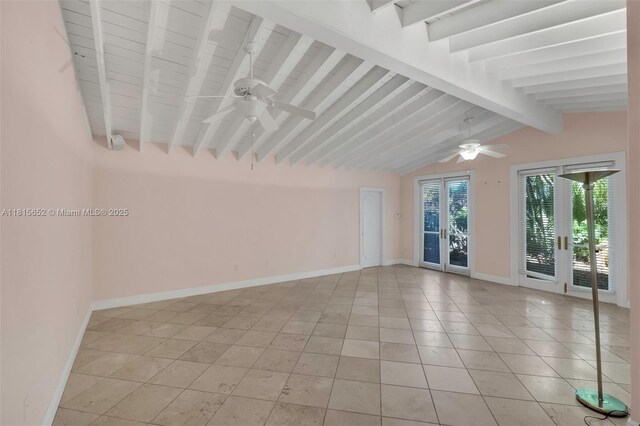 345 Harbor Ln, Key Biscayne, FL 33149 - empty room featuring ceiling fan, baseboards, and light tile patterned floors