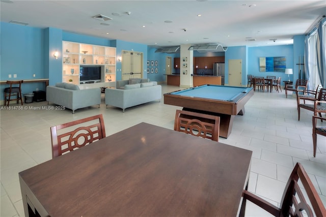 2000 N Bayshore Dr Unit 1011, Miami, FL 33137 - recreation room featuring billiards and light tile patterned floors