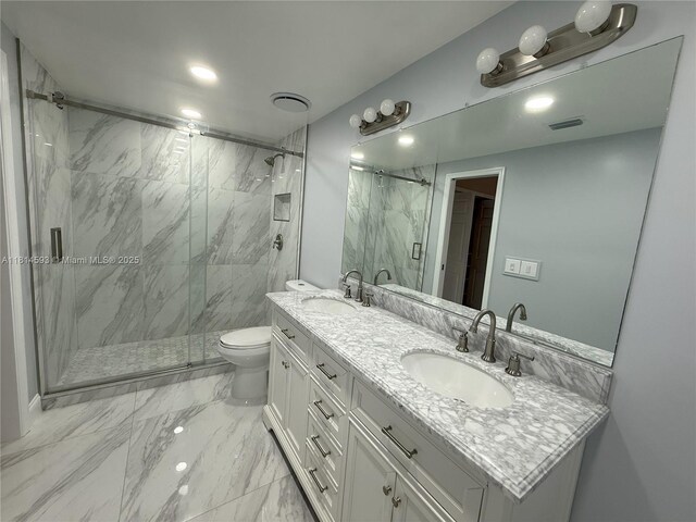 5416 Eagle Lake Dr Unit 4, Palm Beach Gardens, FL 33418 - unfurnished bedroom featuring light marble finish flooring, lofted ceiling, ceiling fan, a textured ceiling, and a closet