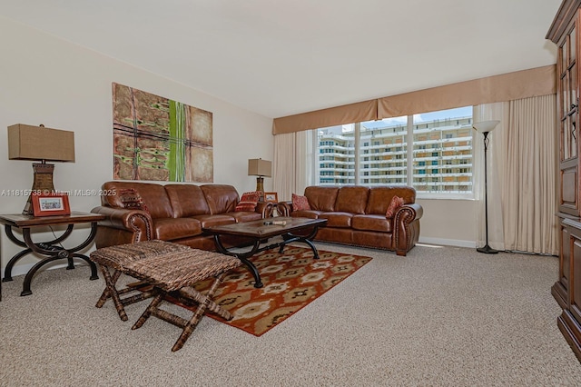 5600 Collins Ave Unit 10E, Miami Beach, FL 33140 - carpeted living room featuring baseboards