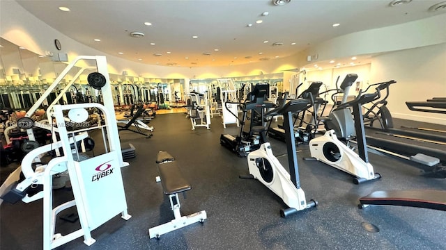 5600 Collins Ave Unit 10E, Miami Beach, FL 33140 - workout area with recessed lighting