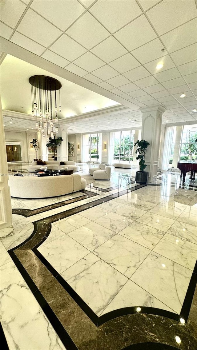 5600 Collins Ave Unit 10E, Miami Beach, FL 33140 - lobby featuring crown molding and recessed lighting