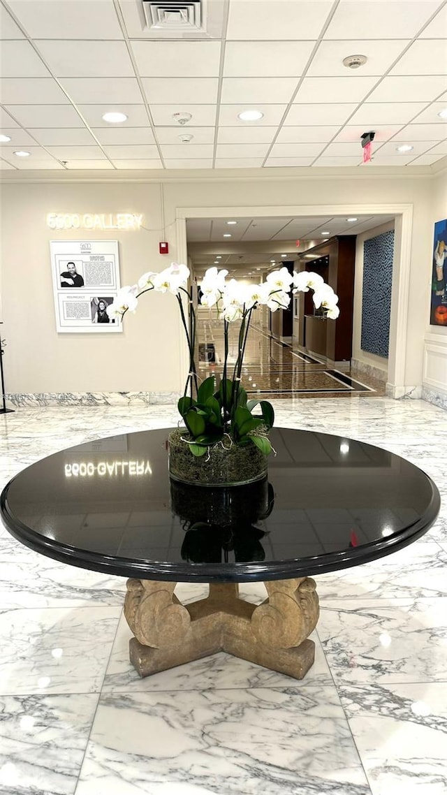 5600 Collins Ave Unit 10E, Miami Beach, FL 33140 - community lobby featuring recessed lighting and crown molding