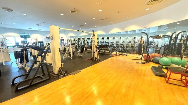 5600 Collins Ave Unit 10E, Miami Beach, FL 33140 - gym featuring recessed lighting