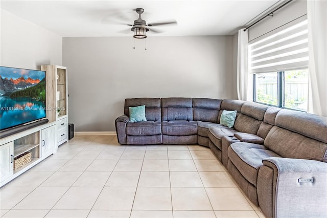 724 SE 37th Ave, Homestead, FL 33033 - living room featuring ceiling fan and light tile patterned floors