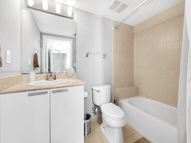 16699 Collins Ave Unit 2906, Sunny Isles Beach, FL 33160 - bathroom with toilet, vanity, shower / bath combo, and tile patterned flooring