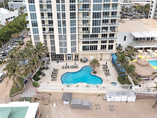 16699 Collins Ave Unit 2906, Sunny Isles Beach, FL 33160 - aerial view of a pool area and apartment complex / building