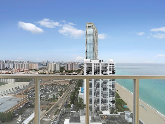 16699 Collins Ave Unit 2906, Sunny Isles Beach, FL 33160 - balcony with view of water and beach and a city view