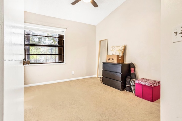 10630 NW 14th St Unit 115, Plantation, FL 33322 - interior space featuring carpet, a ceiling fan, baseboards, and high vaulted ceiling
