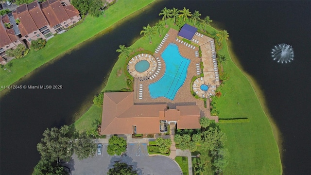 10630 NW 14th St Unit 115, Plantation, FL 33322 - aerial view of a pool and a nearby body of water