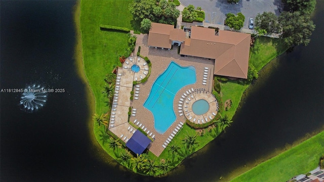 10630 NW 14th St Unit 115, Plantation, FL 33322 - aerial view of a pool area and a large body of water