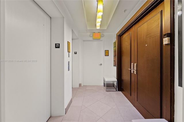 16275 Collins Ave Unit 2101, Sunny Isles Beach, FL 33160 - hall with elevator and light tile patterned floors