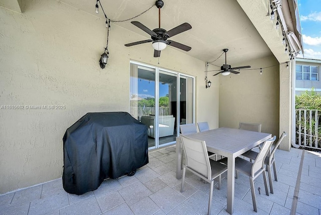 4007 Turquoise Trl, Weston, FL 33331 - view of patio featuring a ceiling fan, outdoor dining space, and area for grilling