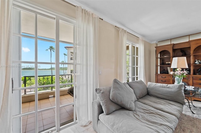 2124 Fisher Island Dr Unit 2124, Miami Beach, FL 33109 - living area featuring a water view