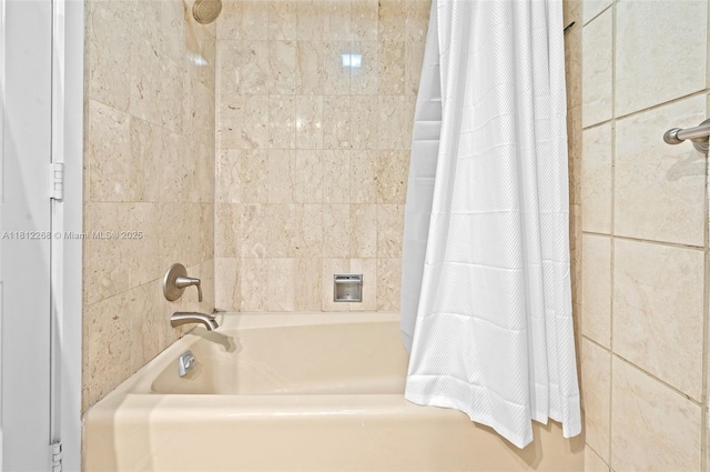 2124 Fisher Island Dr Unit 2124, Miami Beach, FL 33109 - bathroom featuring shower / tub combo with curtain