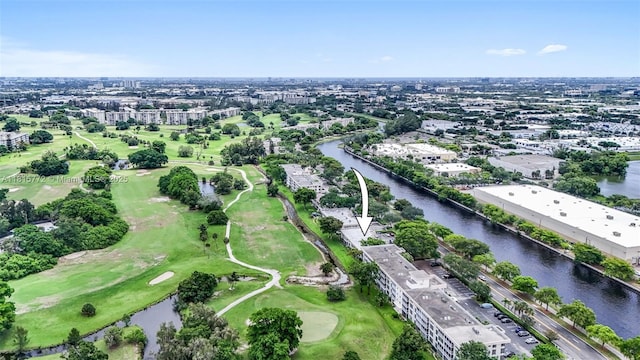 3301 S Palm Aire Dr Unit 106, Pompano Beach, FL 33069 - aerial view of property and surrounding area featuring a large body of water and a local golf course