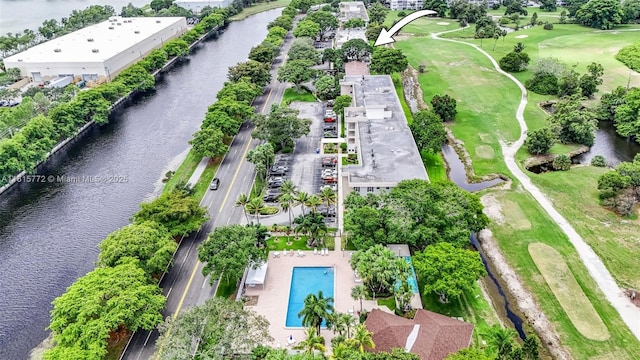 3301 S Palm Aire Dr Unit 106, Pompano Beach, FL 33069 - aerial view of a nearby body of water, a golf course, and a pool