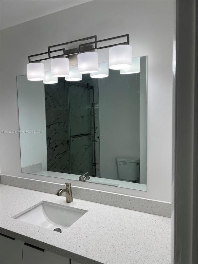 8211 NW 8th St Unit 2, Plantation, FL 33324 - full bathroom featuring toilet, vanity, and a shower stall