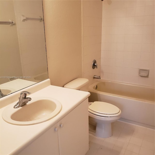 1666 SE 27th Ct Unit 205, Homestead, FL 33035 - bathroom with toilet, vanity, shower / tub combination, and tile patterned floors