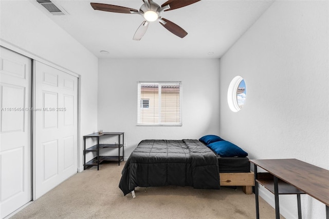 22618 SW 94th Path, Cutler Bay, FL 33190 - bedroom featuring light colored carpet, a closet, and ceiling fan