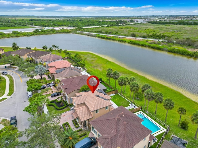 22618 SW 94th Path, Cutler Bay, FL 33190 - aerial perspective of suburban area with a large body of water and a pool area