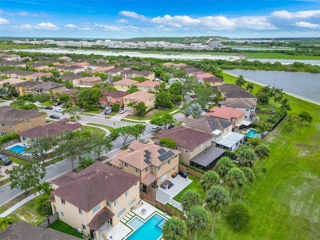 22618 SW 94th Path, Cutler Bay, FL 33190 - aerial perspective of suburban area featuring a pool and a nearby body of water