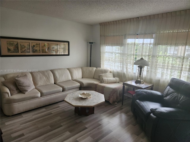 4144 Cambridge G 4144, Deerfield Beach, FL 33442 - living room featuring wood finished floors and a textured ceiling