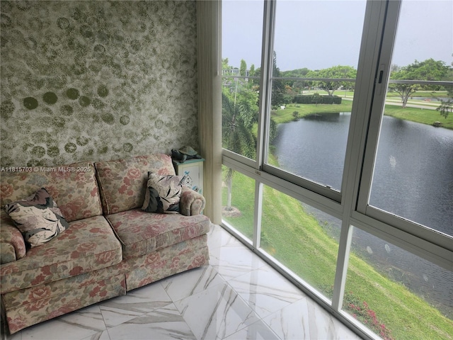 4144 Cambridge G 4144, Deerfield Beach, FL 33442 - sunroom / solarium featuring a water view and healthy amount of natural light