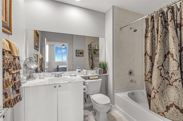 2775 NE 187th St Unit Ph6, Aventura, FL 33180 - ensuite bathroom with shower / bath combination with curtain, vanity, toilet, and tile patterned flooring