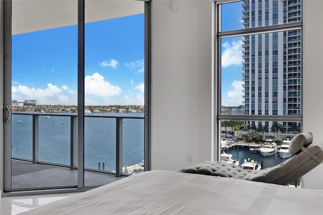 17301 Biscayne Blvd Unit 605, North Miami Beach, FL 33160 - bedroom with a water view and a city view