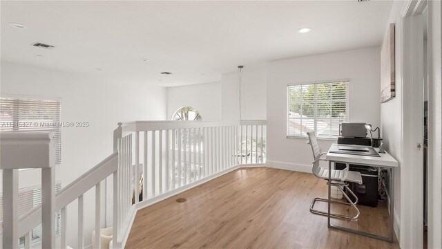 1981 NW 171st Ave, Pembroke Pines, FL 33028 - home office featuring light wood-type flooring, recessed lighting, and baseboards