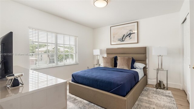1981 NW 171st Ave, Pembroke Pines, FL 33028 - bedroom with light wood-style flooring, baseboards, and a closet